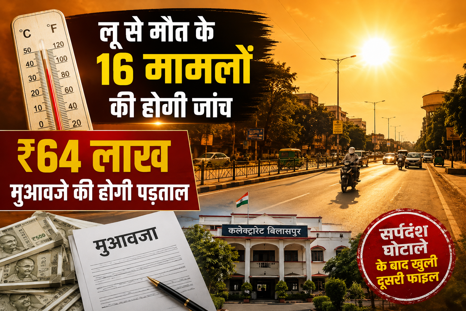 लू से मौत के 16 मामलों पर प्रशासन की नजर, ₹64 लाख के मुआवजे की होगी जांच; सर्पदंश घोटाले के बाद खुली दूसरी बड़ी फाइल
