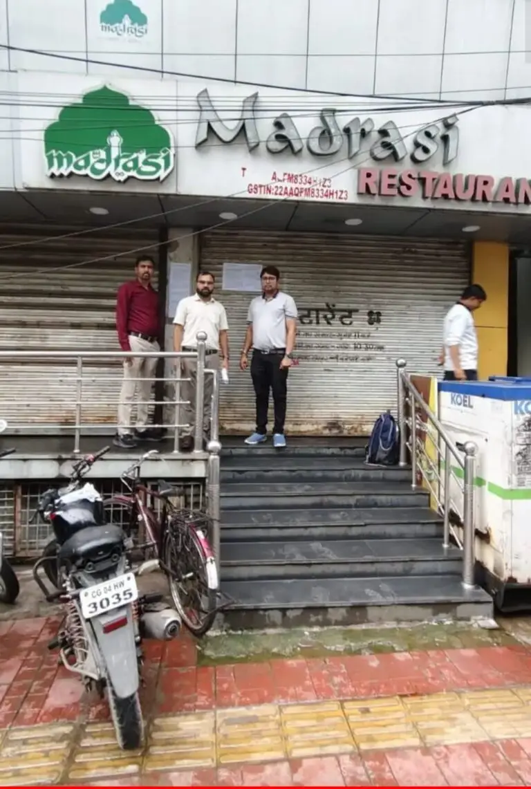मद्रासी रेस्टोरेंट में खाद्य सुरक्षा नियमों की अनदेखी, जांच में खुली कई खामियां; लाइसेंस निलंबित